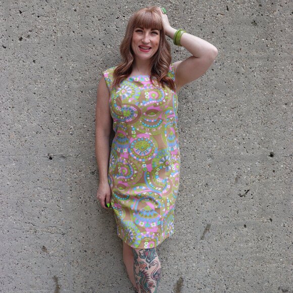 1960s 70s psychedelic dress - Picture 1 of 16